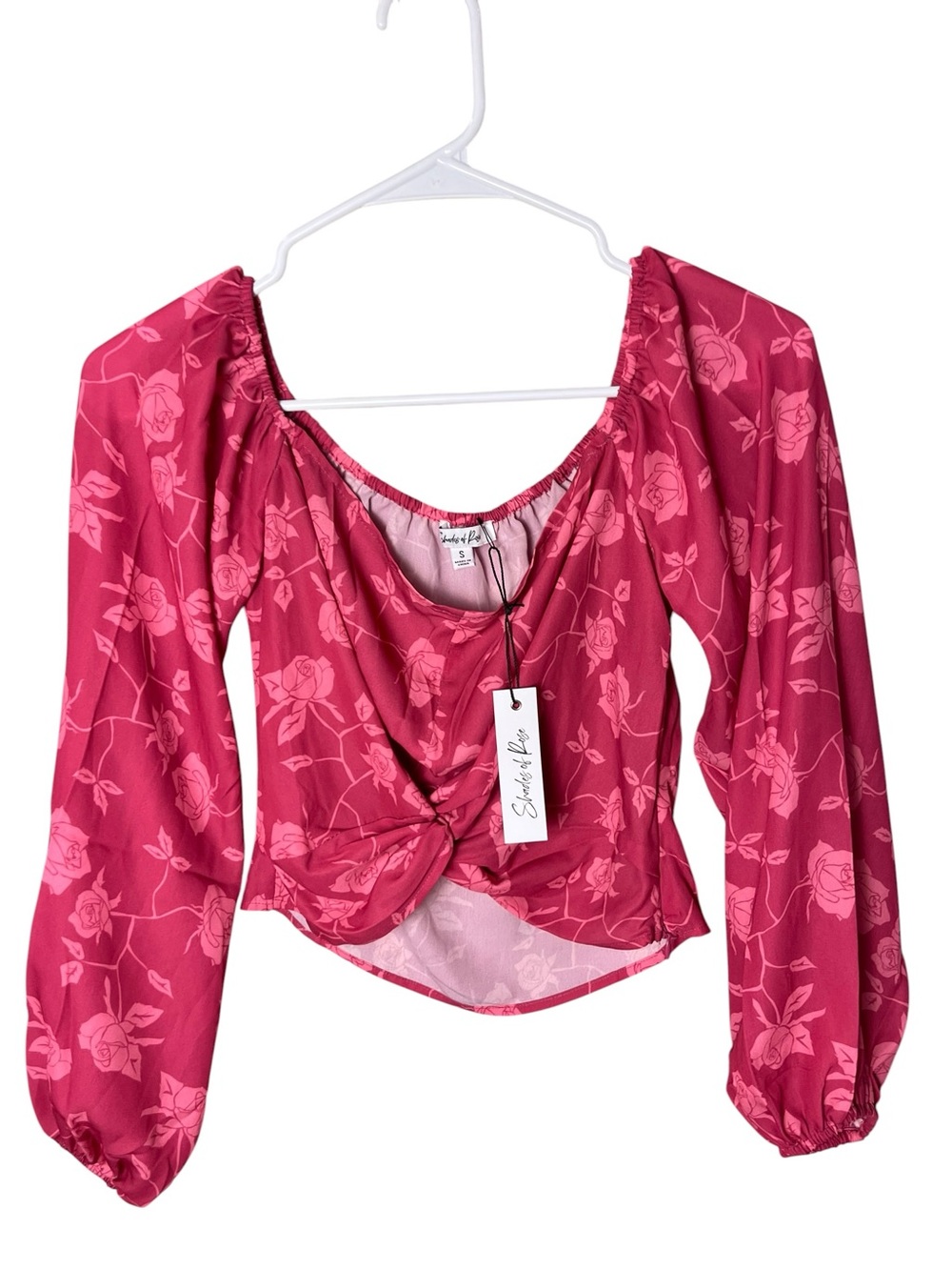 NWT Shades of Rose Pink Floral Top Size Small